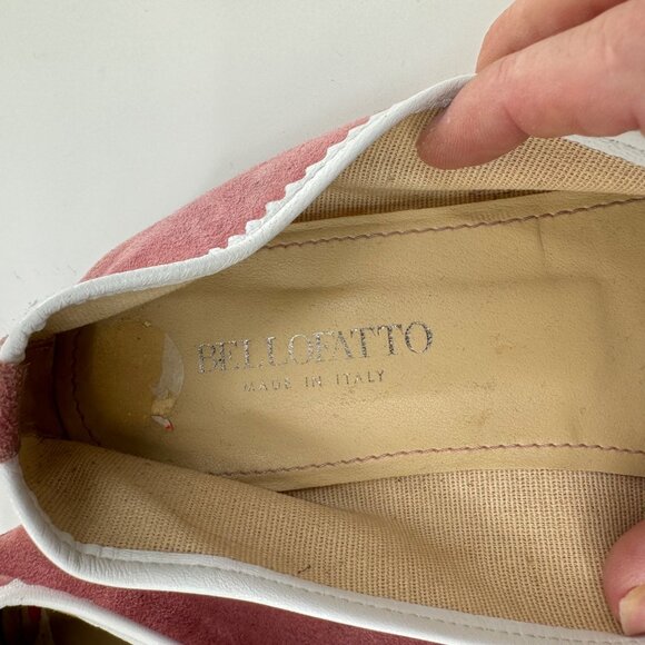 Bellofatto Pink Suede Ballet Flats Rhinestone Horse bit Details Size 10 - Picture 5 of 10